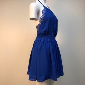 Mustard Seed royal blue halter dress